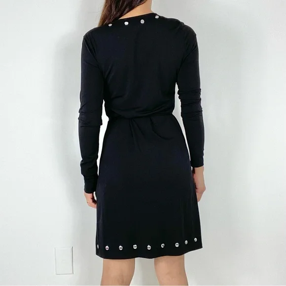 MICHAEL MICHAEL KORS NLACK EMBELLISHED WRAP-DRESS - Picture 6 of 11